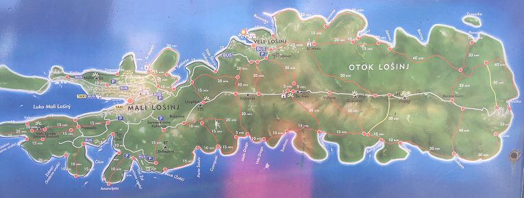 Hiking map of Losinj